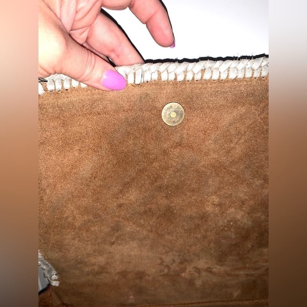 Boho Fringed Suede Patchwork Large Messenger Bag - image 6